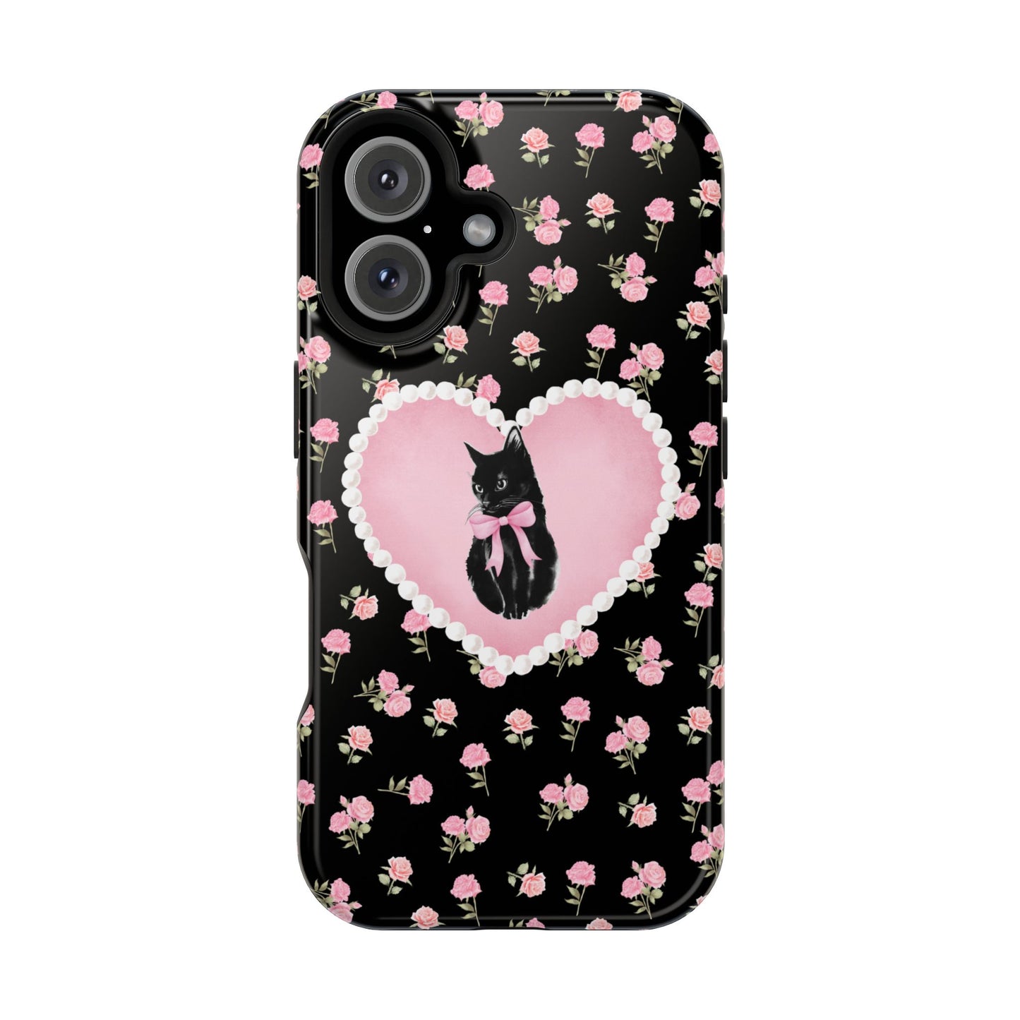 Black Féline Roses iPhone Case