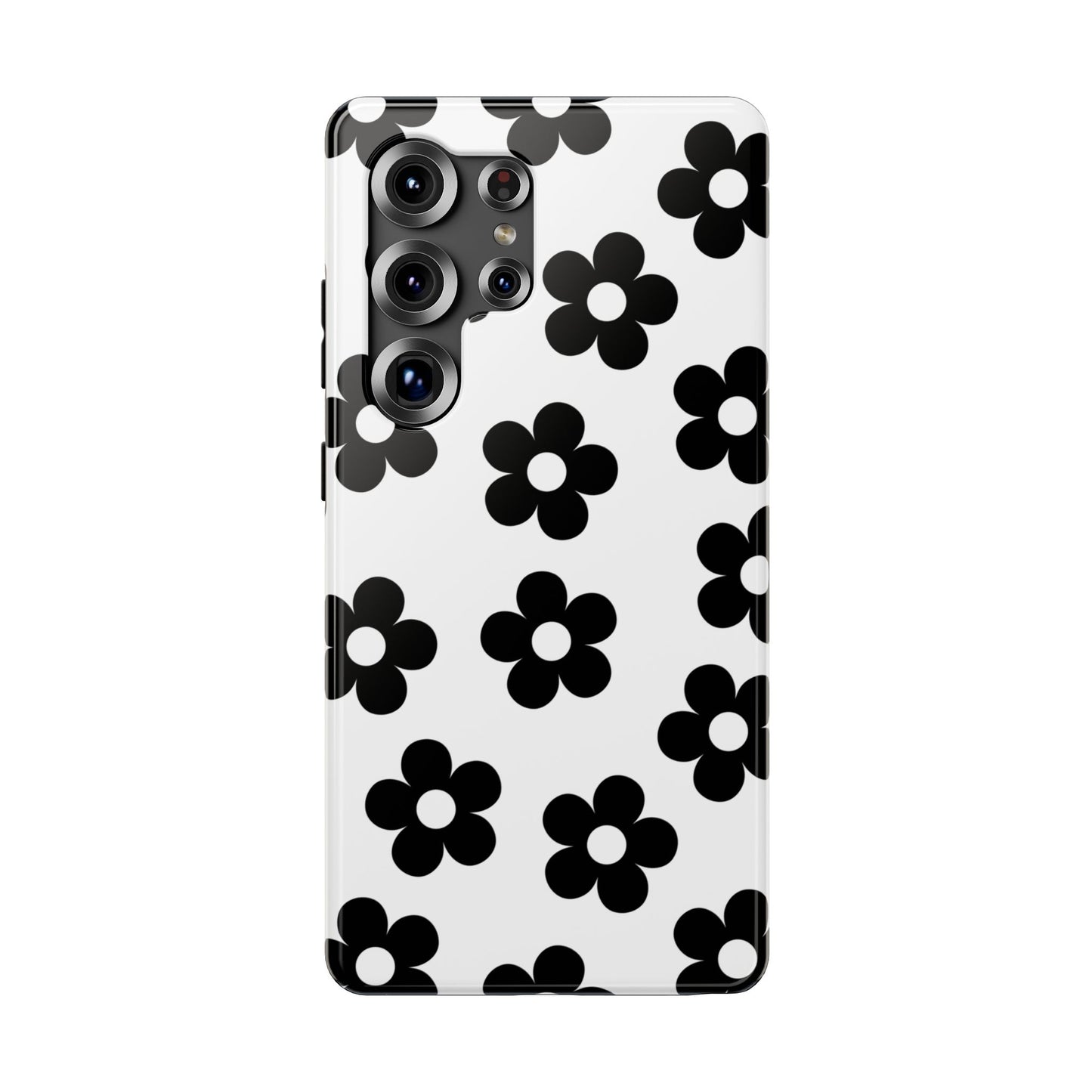 White Retro Flowers Samsung Case