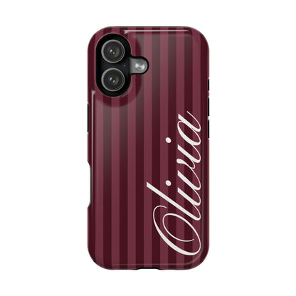 Custom Burgundy Stripes iPhone Case