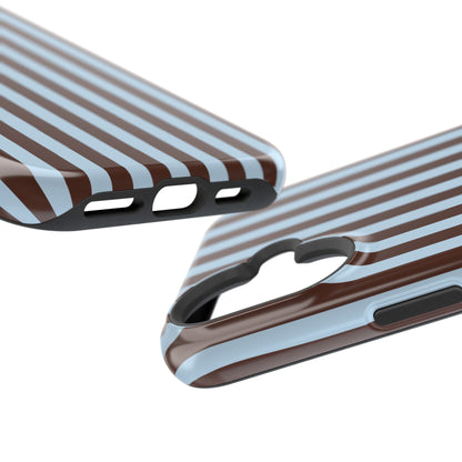 Blue Latte Stripes iPhone Case