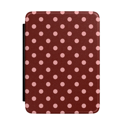 Maroon Polka Dots Kindle Case