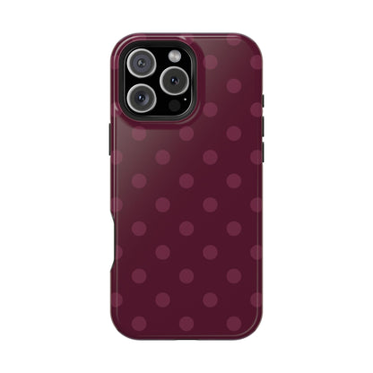 Plum Polka Dots iPhone Case
