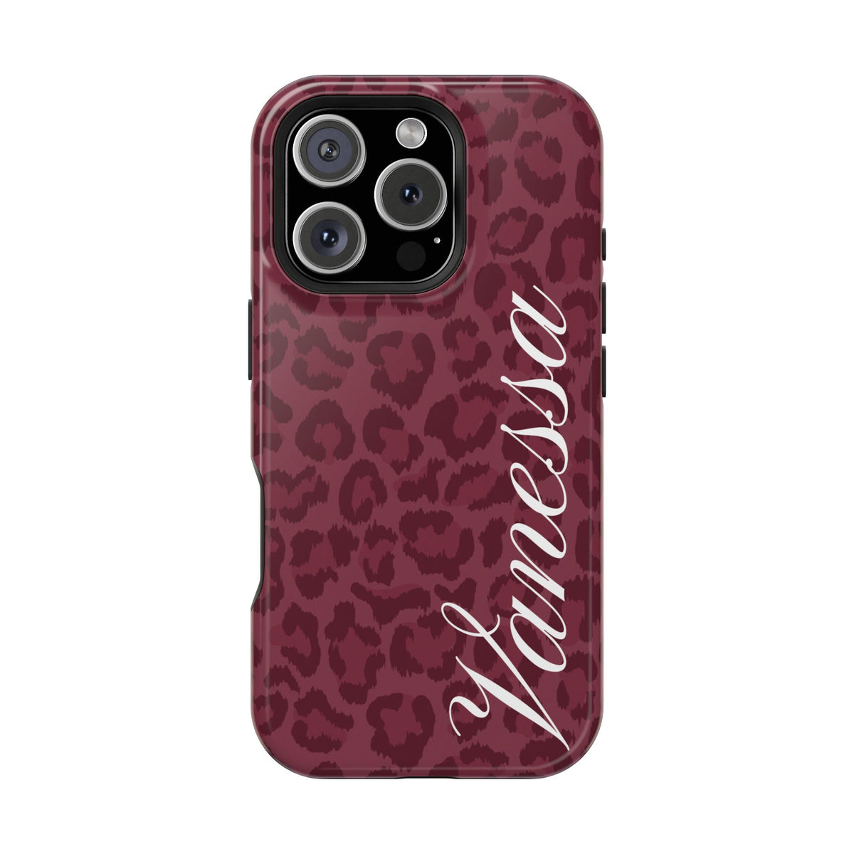 Custom Burgundy Leopard iPhone Case