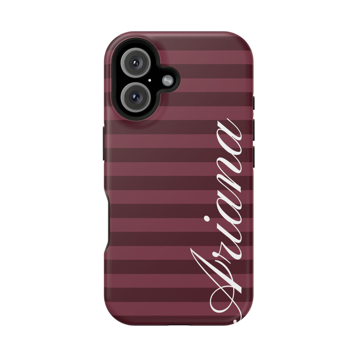 Custom Burgundy Classic Striped iPhone Case