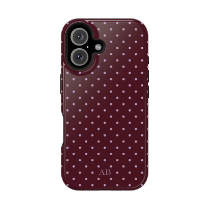 Custom Burgundy & Violet Mini Dots iPhone Case