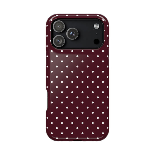 Burgundy Mini Dots iPhone Case