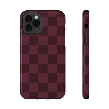 Burgundy Checkered iPhone Case