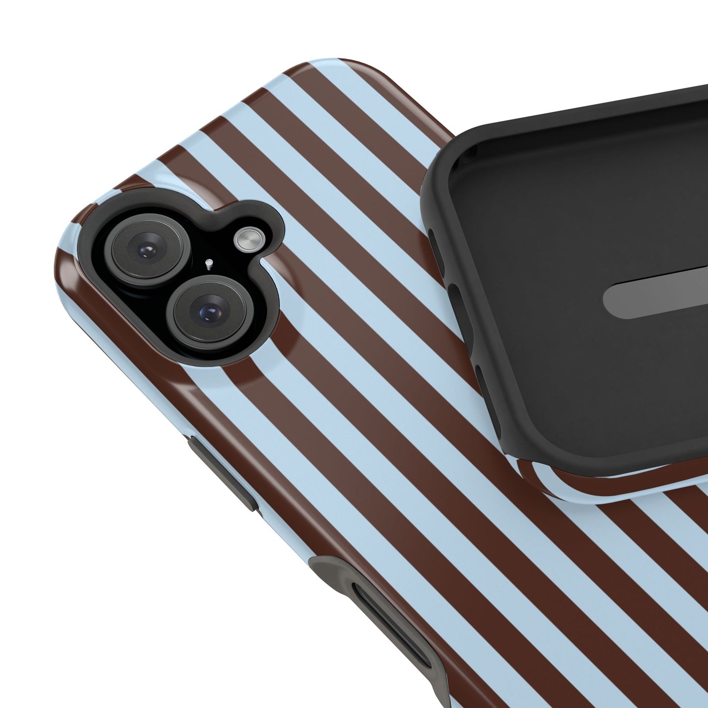 Blue Latte Stripes iPhone Case