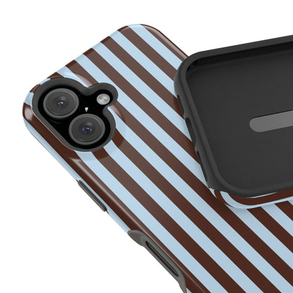 Blue Latte Stripes iPhone Case