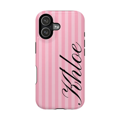 Personalized Bubblegum Stripes iPhone Case