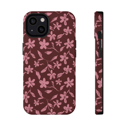 Burgundy Petals iPhone Case