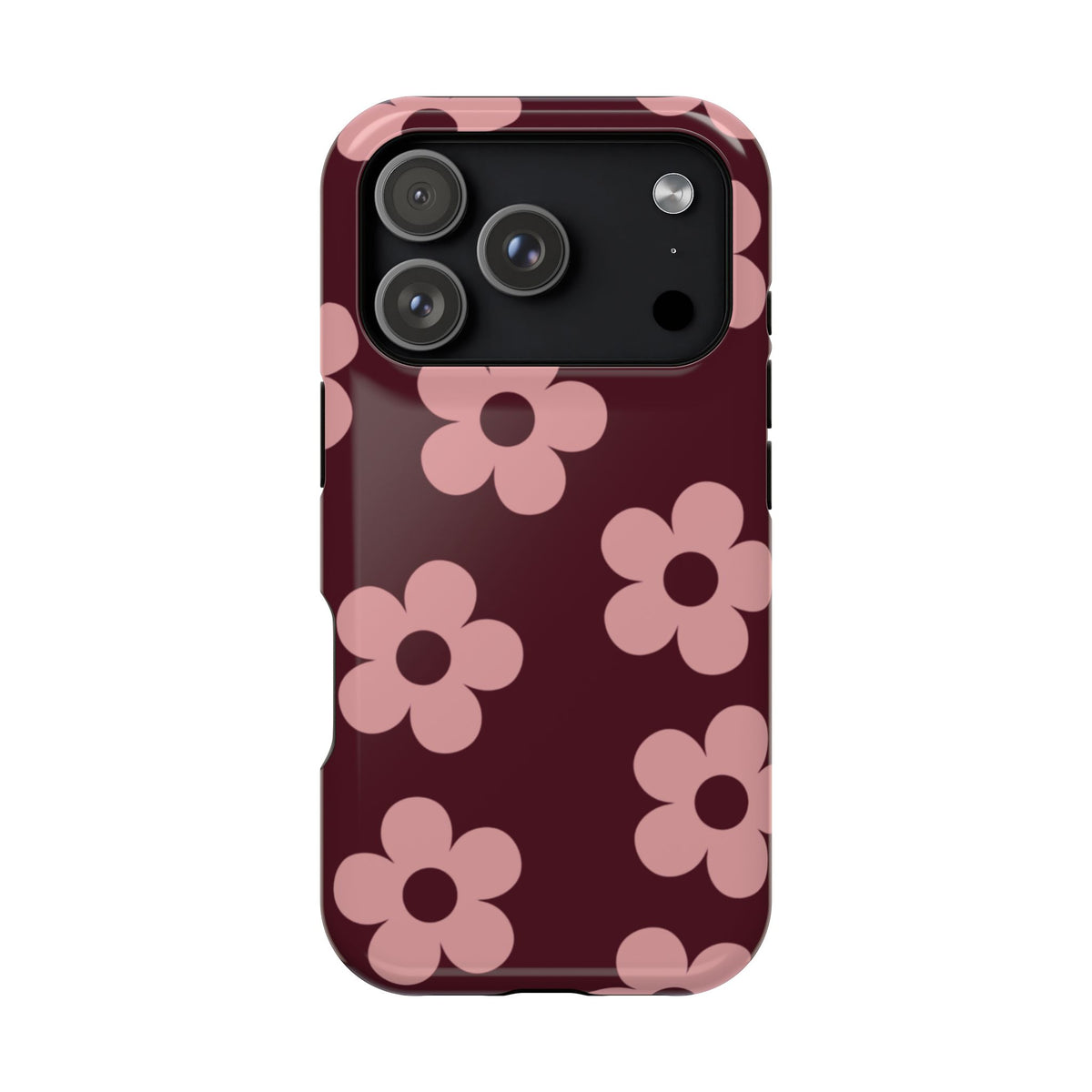 Burgundy & Pink Flowers iPhone Case