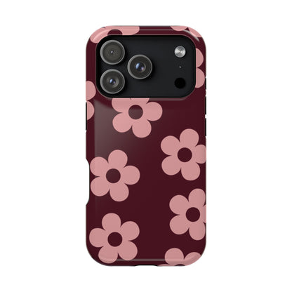 Burgundy & Pink Flowers iPhone Case