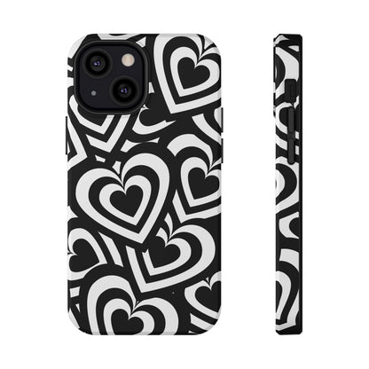 Black & White Hearts iPhone Case