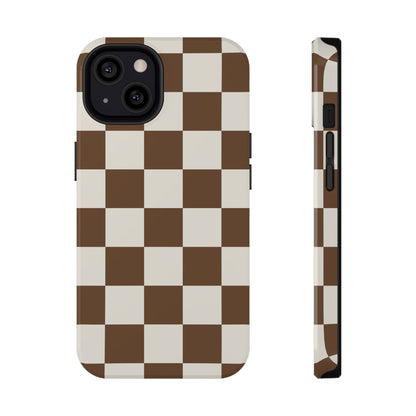 Brown Checkered iPhone Case from Stella Cases