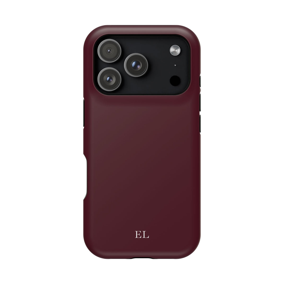 Custom Initials Burgundy iPhone Case