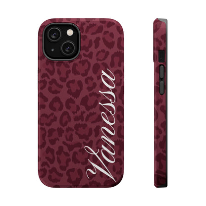 Custom Burgundy Leopard iPhone Case