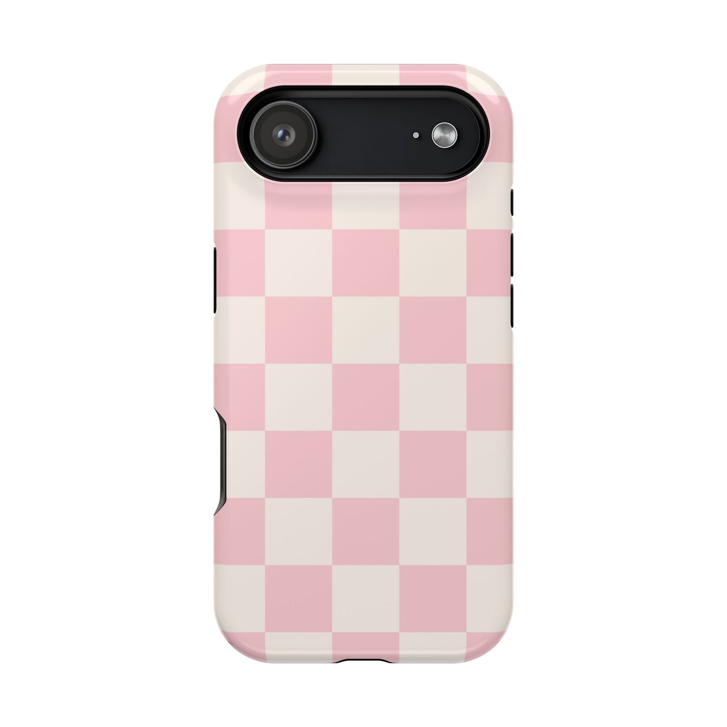 Light Pink & Beige Checkered iPhone Case