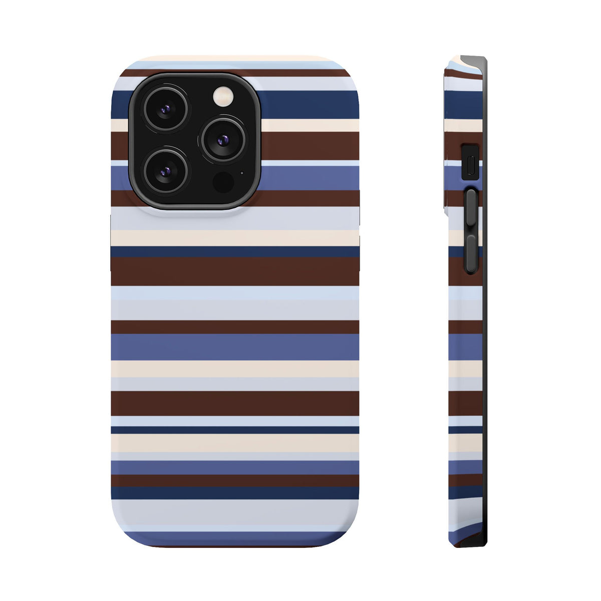 Blueberry Mocha Stripes iPhone Case