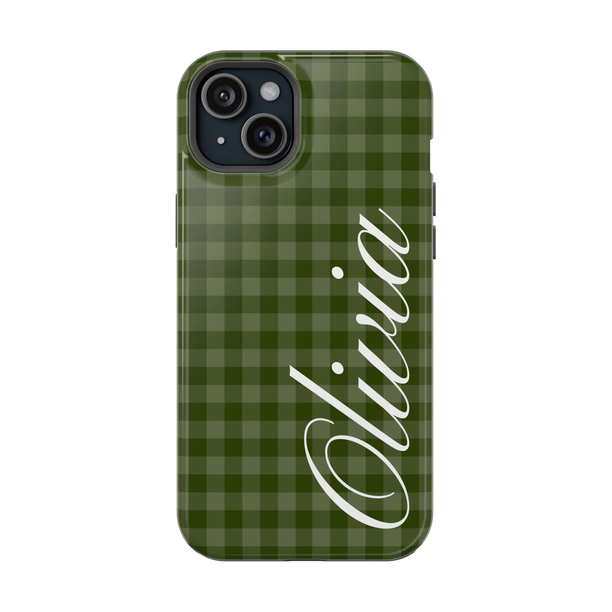 Custom Green Gingham iPhone Case