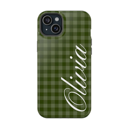 Custom Green Gingham iPhone Case