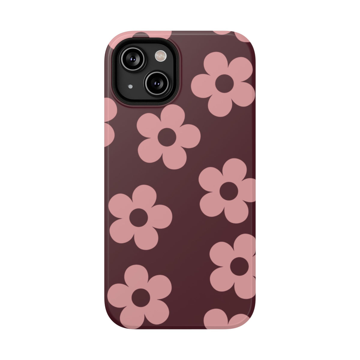 Burgundy & Pink Flowers iPhone Case