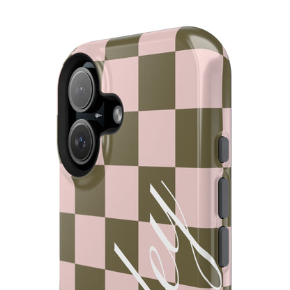 Custom Pistachio Checkered iPhone Case