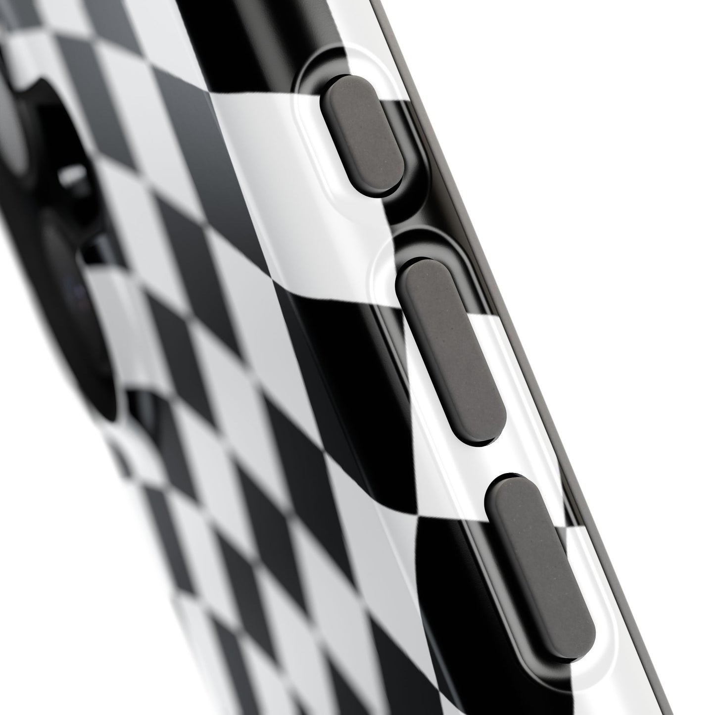 Black Wavy Checkered iPhone Case