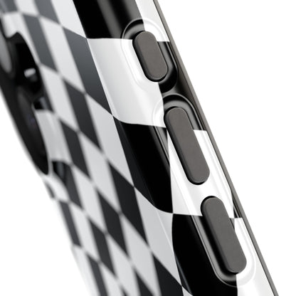 Black Wavy Checkered iPhone Case