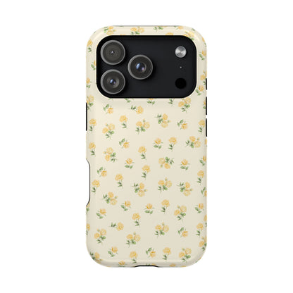 Yellow Ditsy Roses iPhone Case