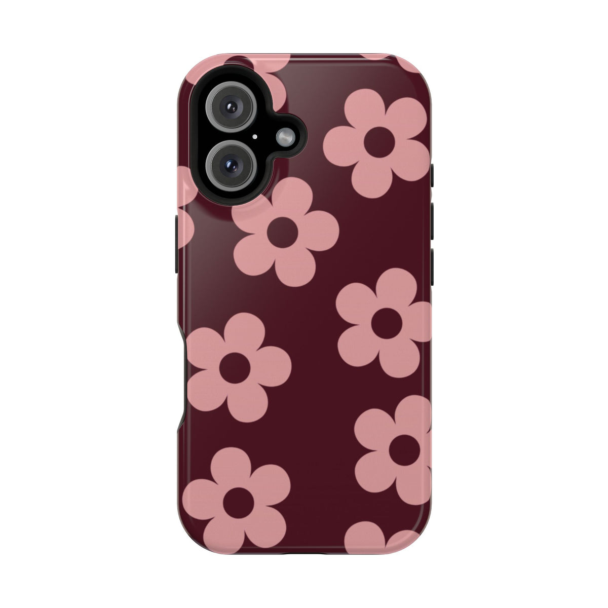 Burgundy & Pink Flowers iPhone Case