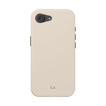 Custom Initials Beige iPhone Case