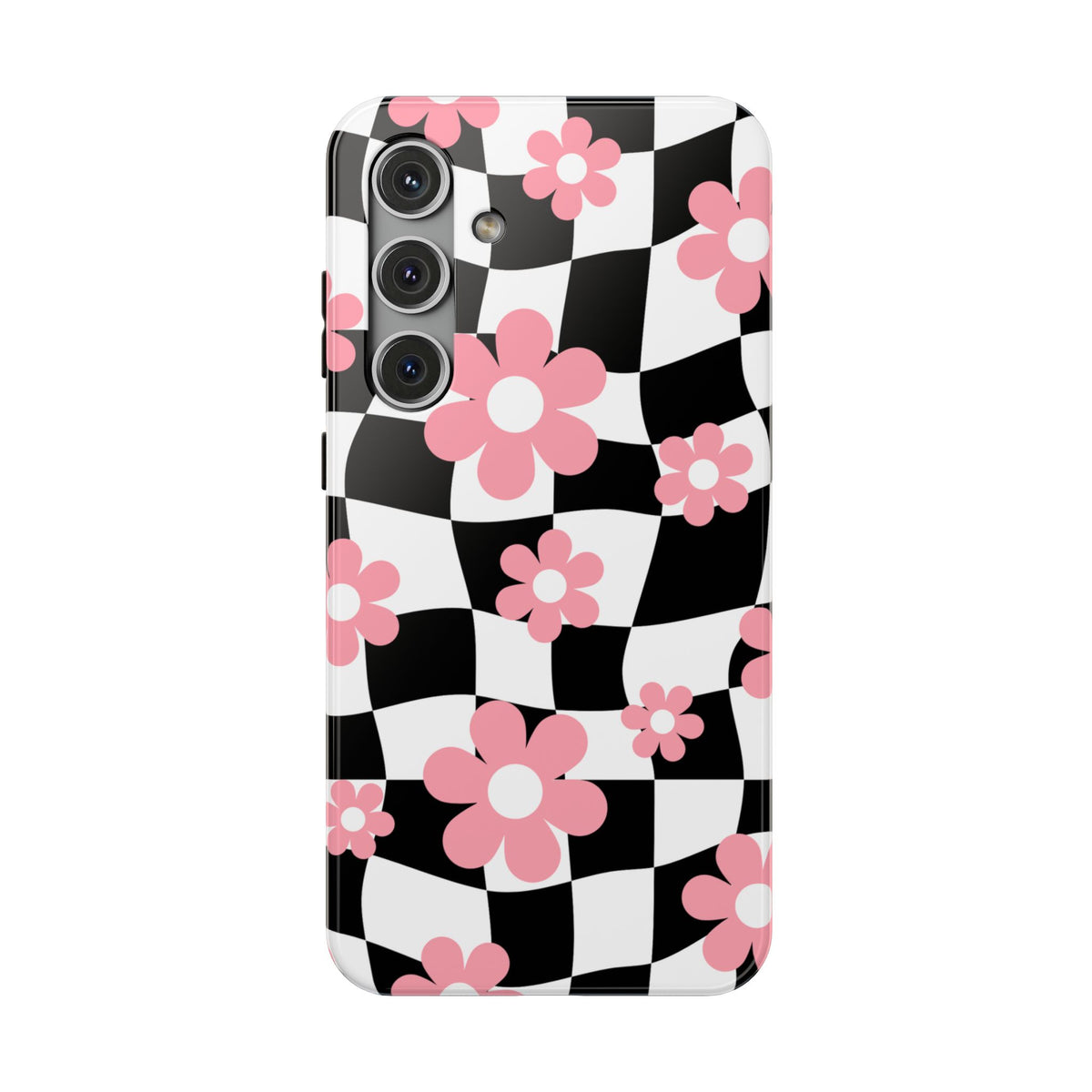 Floral Wavy Checkered Samsung Case