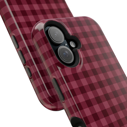 Burgundy Gingham iPhone Case
