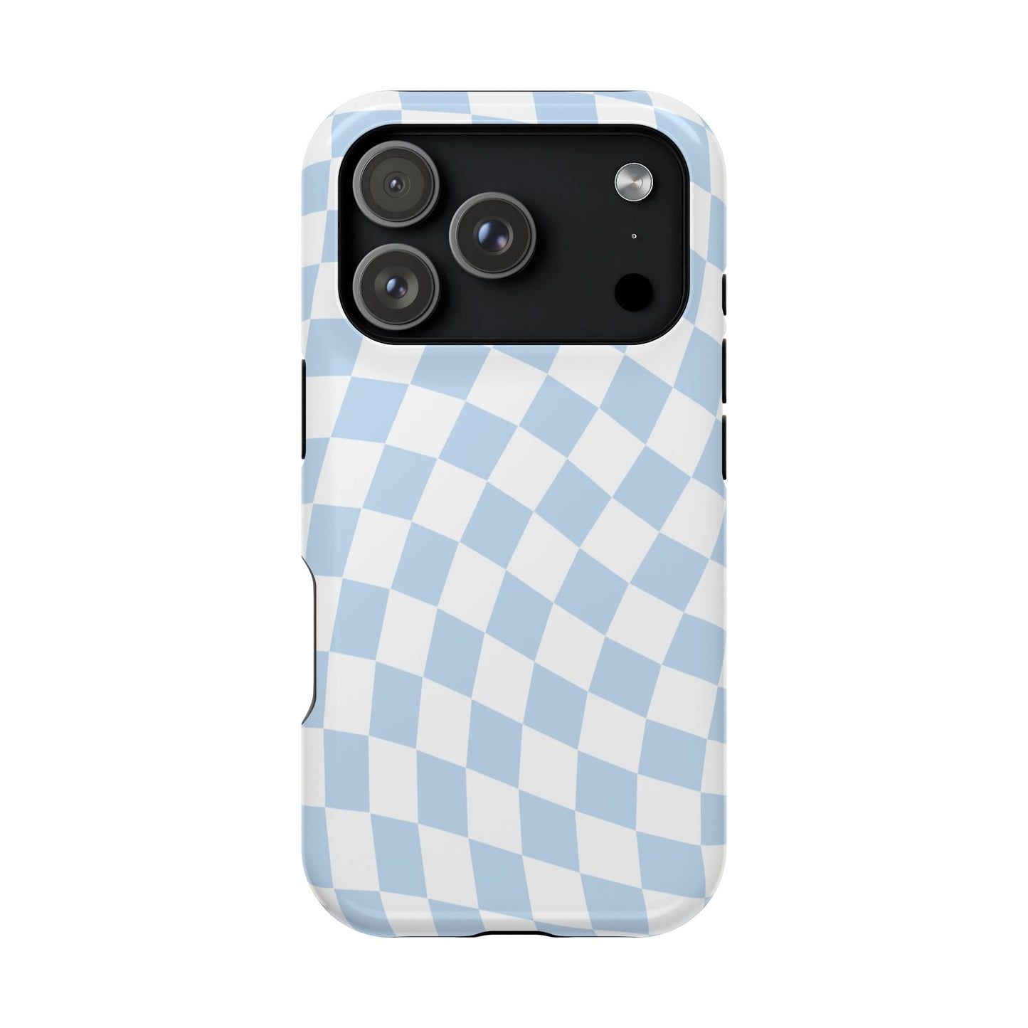 Blue Wavy Checkered iPhone Case