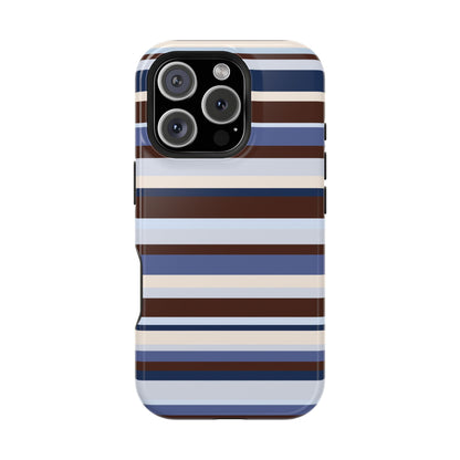 Blueberry Mocha Stripes iPhone Case