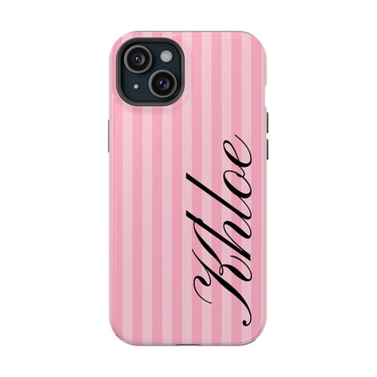 Personalized Bubblegum Stripes iPhone Case
