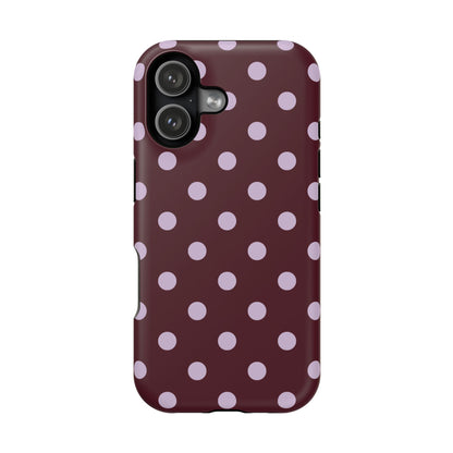 Burgundy & Violet Polka Dots iPhone Case