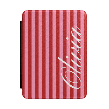 Custom Cherry Blush Stripes Kindle Case
