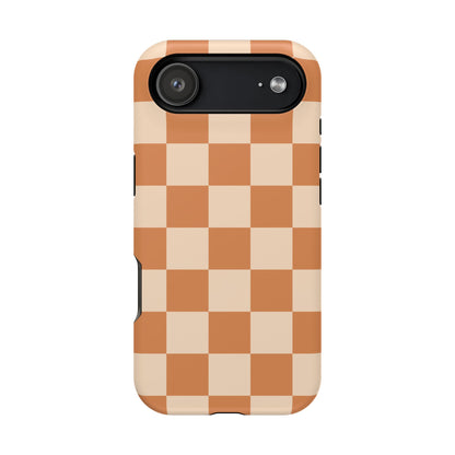 Dark Orange Checkered iPhone Case