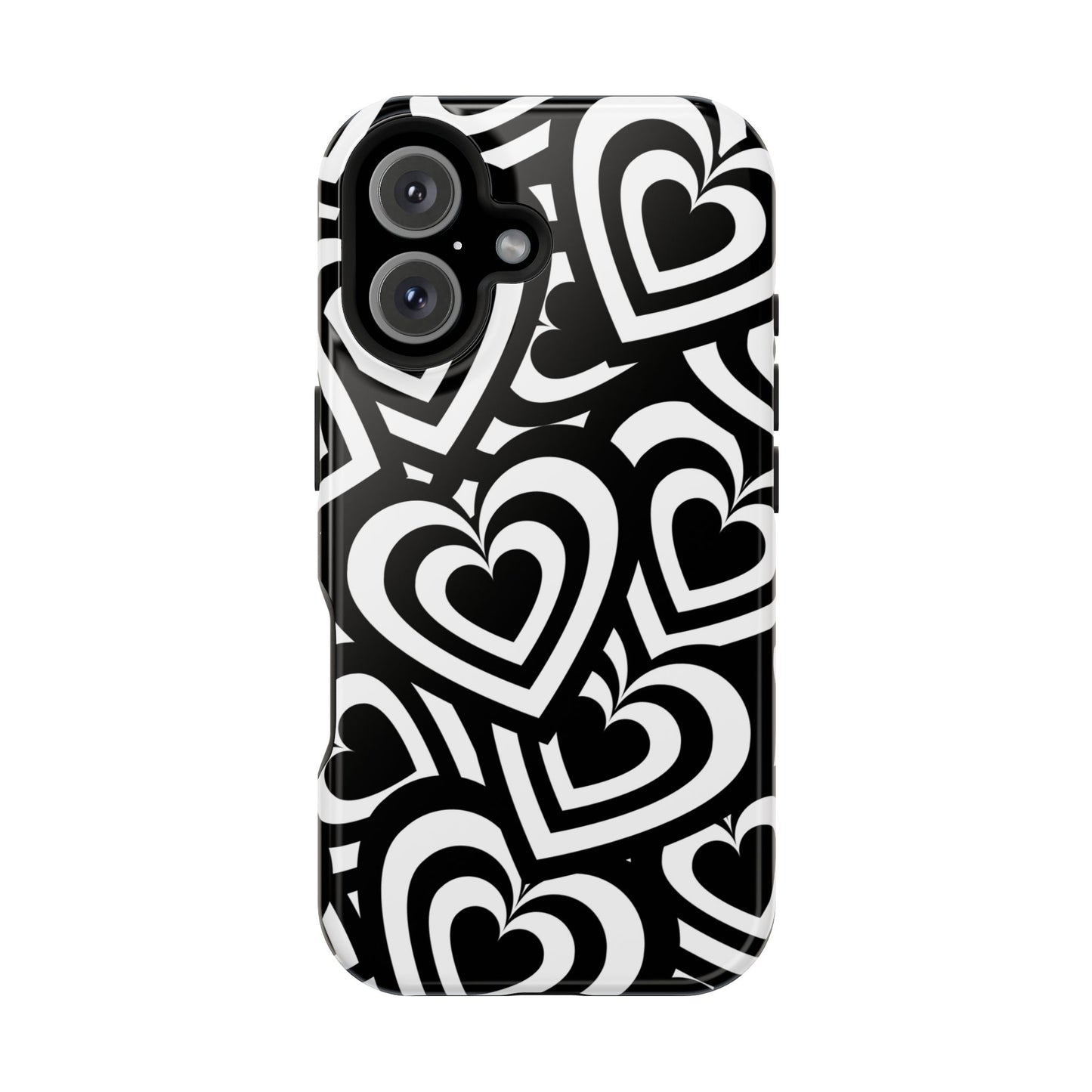 Black & White Hearts iPhone Case