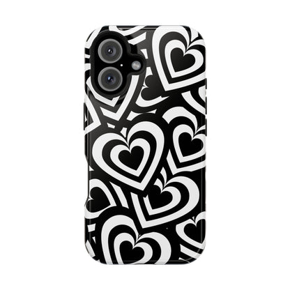 Black & White Hearts iPhone Case
