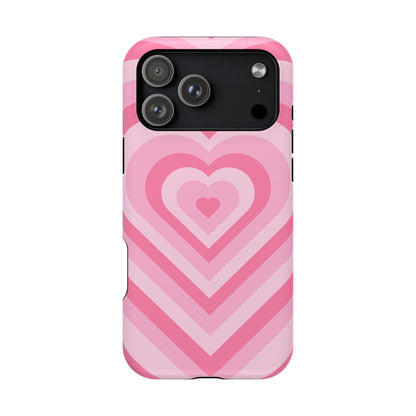 Pink Glowing Hearts iPhone Case