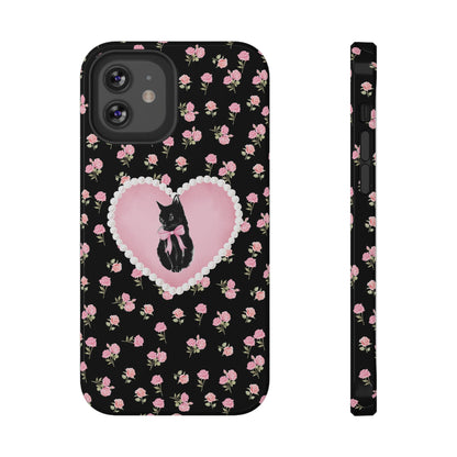Black Féline Roses iPhone Case
