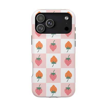 Strawberry Checkered iPhone Case
