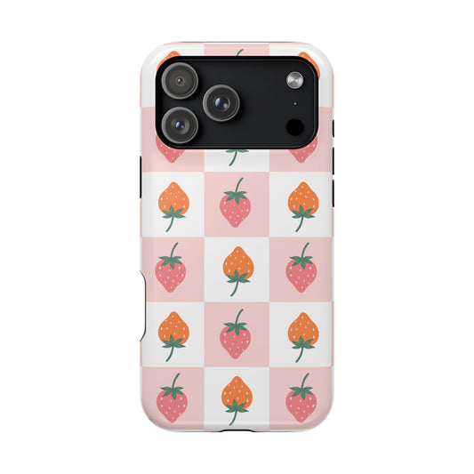 Strawberry Checkered iPhone Case