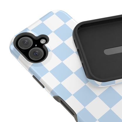 Pastel Blue Checkered iPhone Case