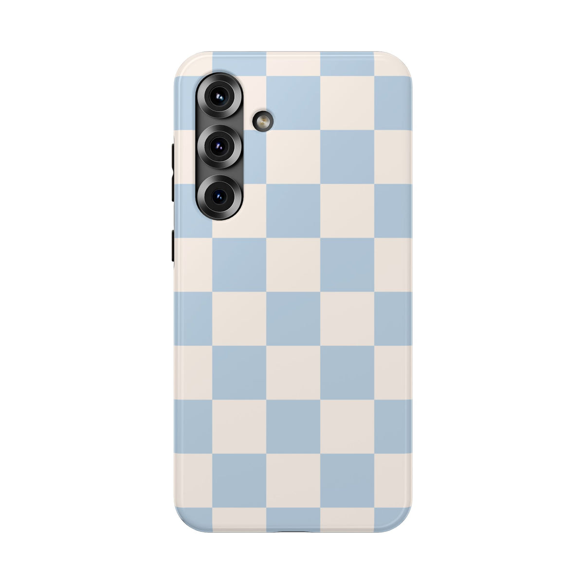Light Blue & Beige Checkered Samsung Case