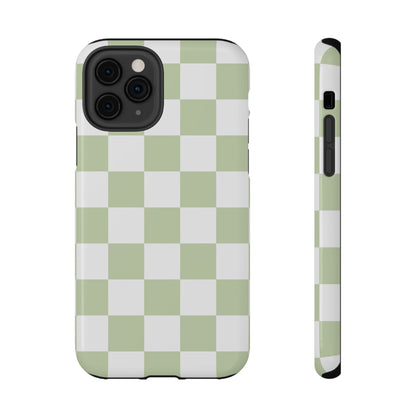 Pastel Green Checkered iPhone Case