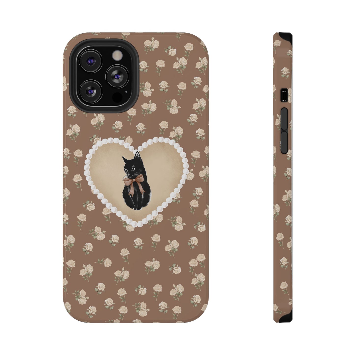 Brown Féline Roses iPhone Case
